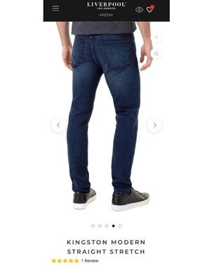 LIVERPOOL Men’s Medium Dark Wash Kingston Modern Straight Jeans Size 34x30 LOT!!